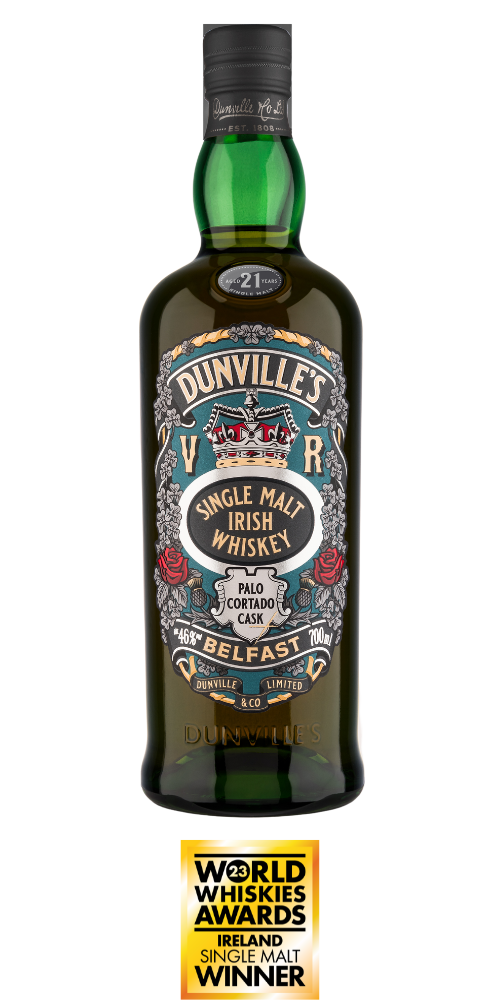Dunville's Irish whiskey 21 year old palo cortado sherry cask finish ireland's best single malt whiskey