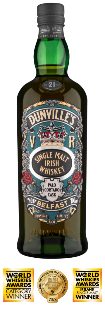 Dunville's 21 palo cortado sherry finish irish whiskey with awards