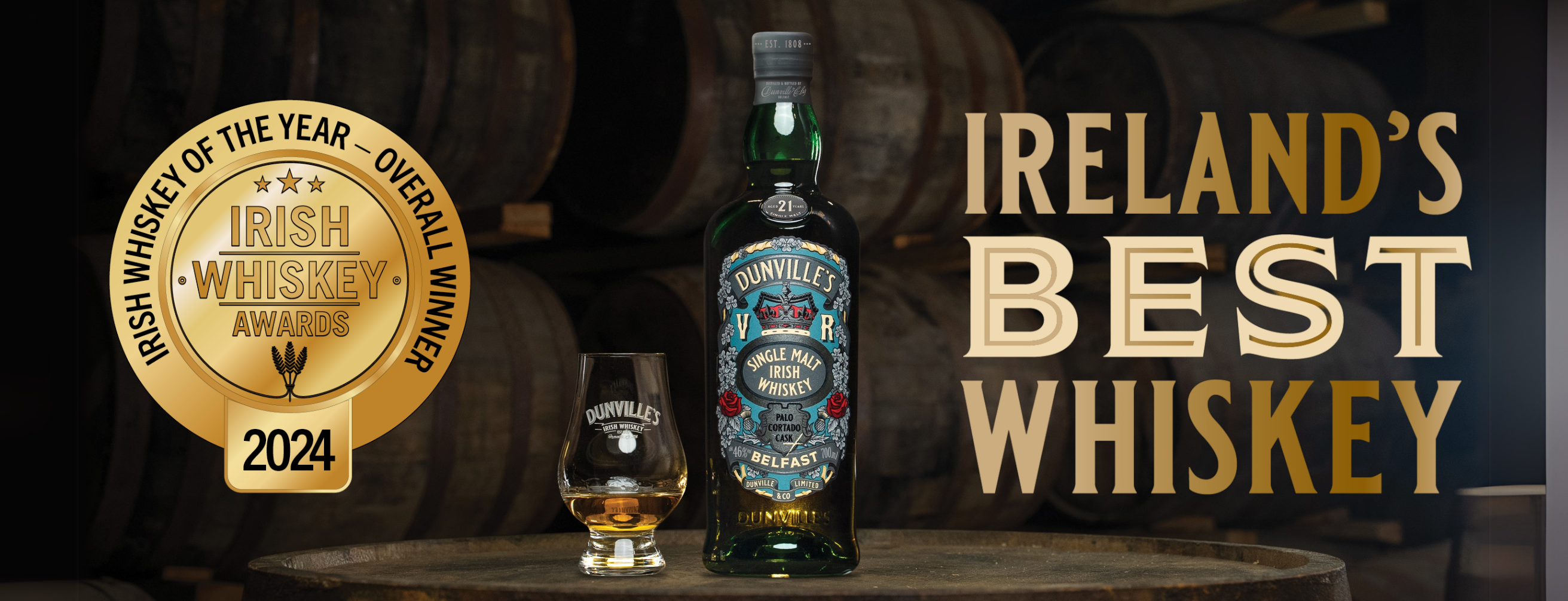 Dunville's Irish Whiskey IReland's Best Whiskey award 2024 Irish Whiskey Awards